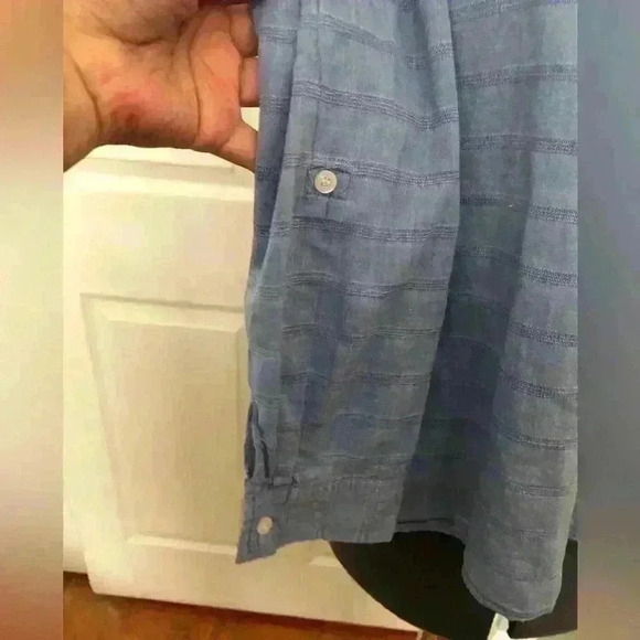 FADED GLORY FRENCH BLUE SUMMER TOP LONG SLEEVE LARGE - Picture 3 of 5